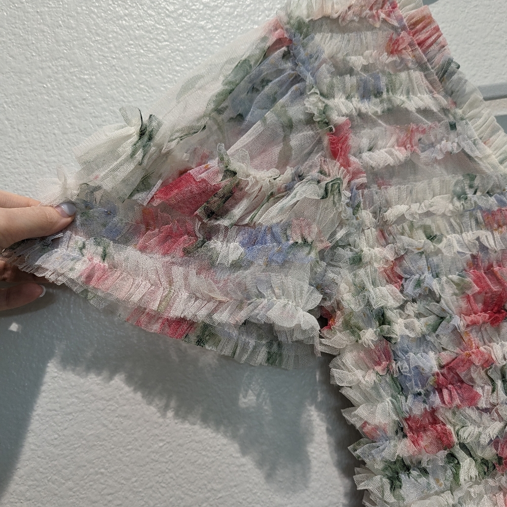 Needle & Thread Sweet Posy V-Neck Ruffle Gown - Picture 7 of 8